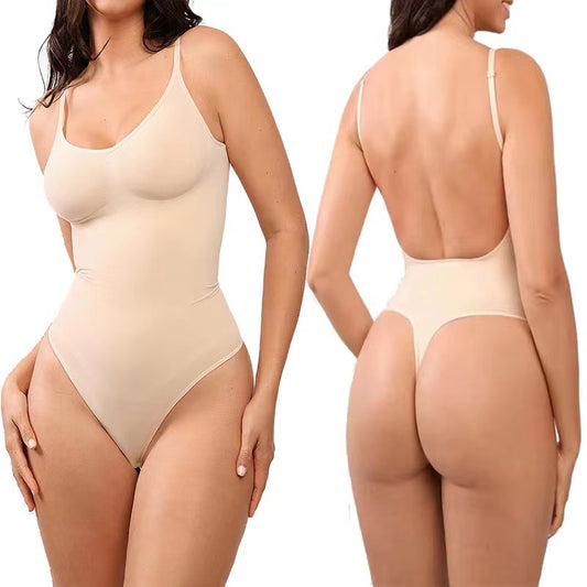 Seamless Backless Thong Bodysuit – Tummy Control Shapewear for Women
